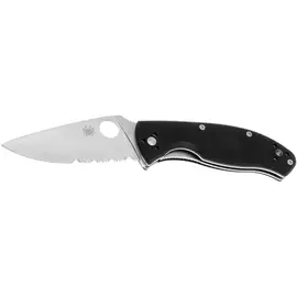 Ніж Spyderco Tenacious, 8Cr13MoV, G-10, напівсерейтор к:black, фото 